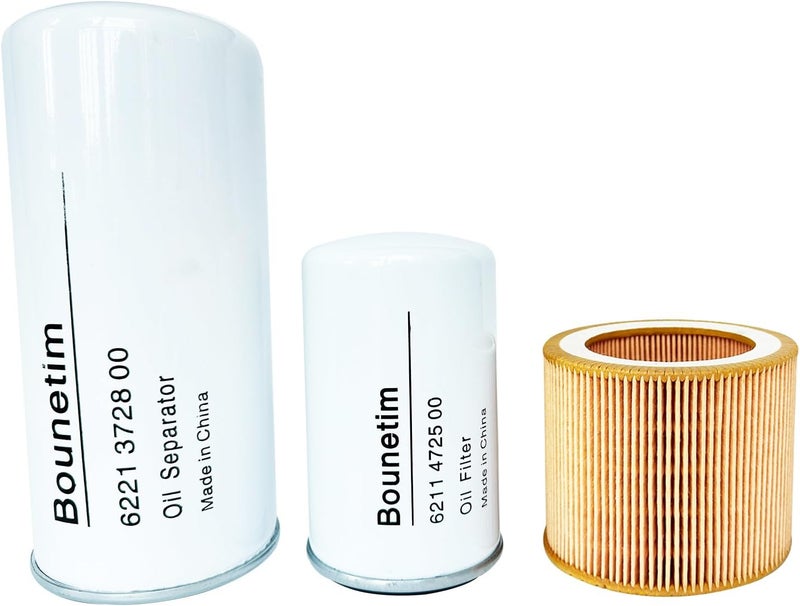 Bounetim Filter Kit 6221372800 Air Oil Separator 6211472500 Oil Filter 6211473900 Air Filter for Screw Air Compressor Replacement Filtration Parts - Image 1